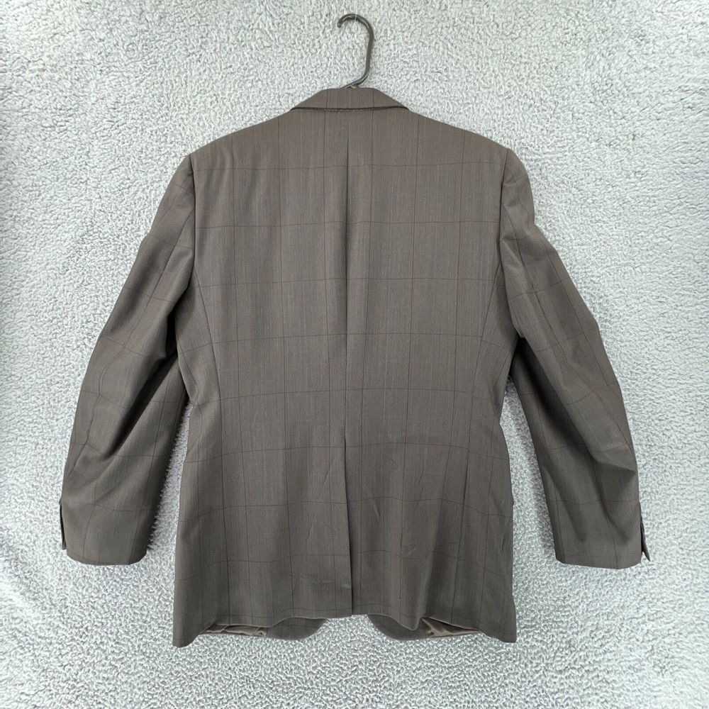 Burberry Men's Brown Plaid Wool 2 Front Button Sports Coat Jacket Size 40R